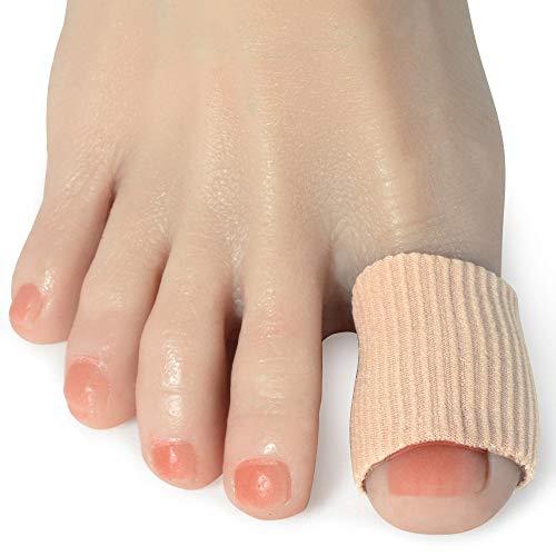 DYKOOK Cuttable Toe Tubes Sleeves 5 Pack, Made of Elastic Fabric Lined with Silicone Gel. Toe Sleeve Protectors Relief Toe Pressure Pain, Corn and Calluses Remover