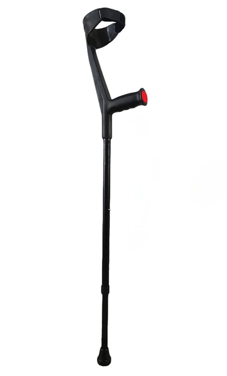 Dr. TORSO Dr. TORSO Height Adjustable Steel Crutch for Men/Women/Old Age People Patient Premium Walking Stick/Crutch (Black)