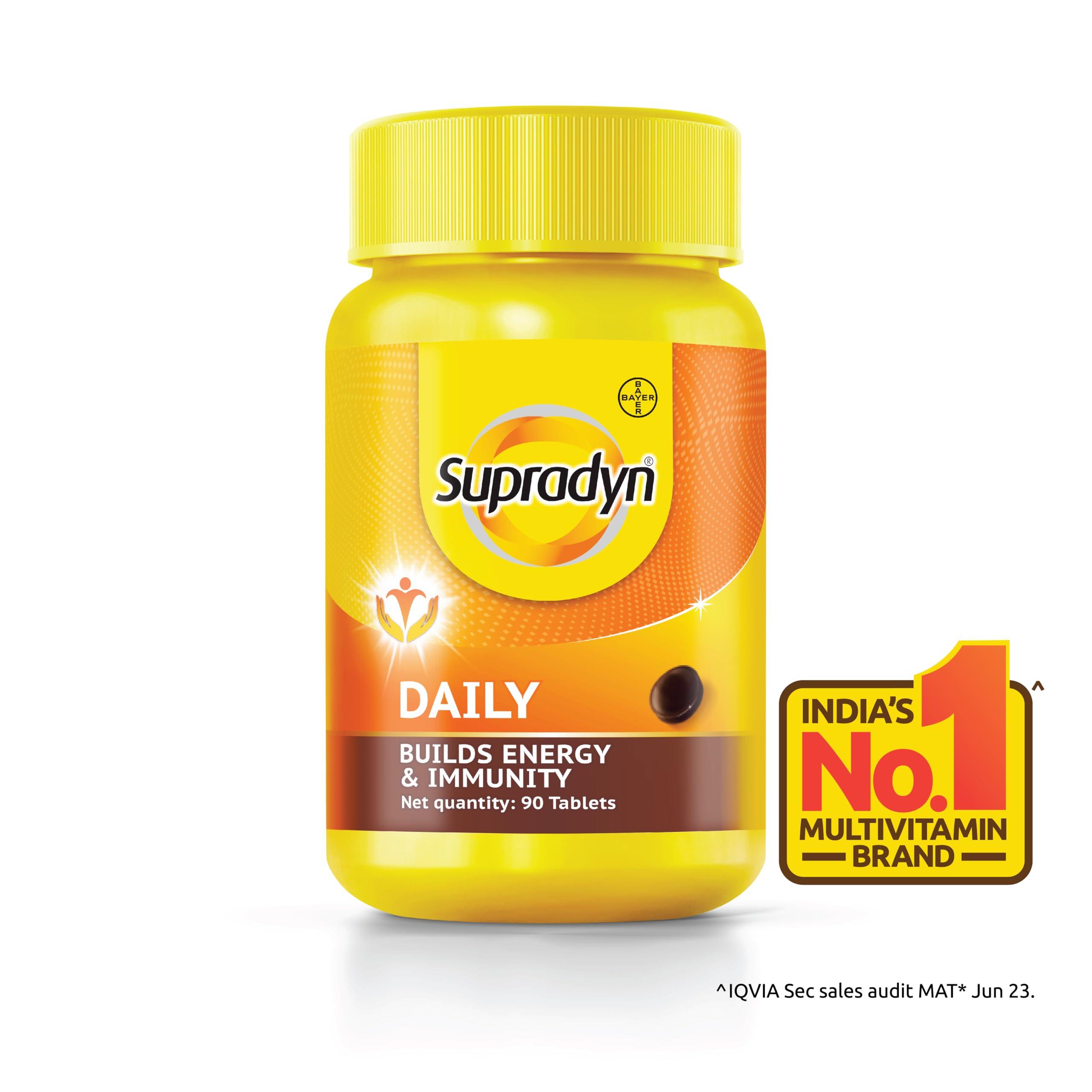 Supradyn Supradyn Daily India\'s No.1 Multivitamin (90 tablets) with Vitamin D, Vitamin B12, Vitamin C, Vitamin E, Vitamin A, Zinc, Magnesium for Daily Energy & Immunity for Men & Women