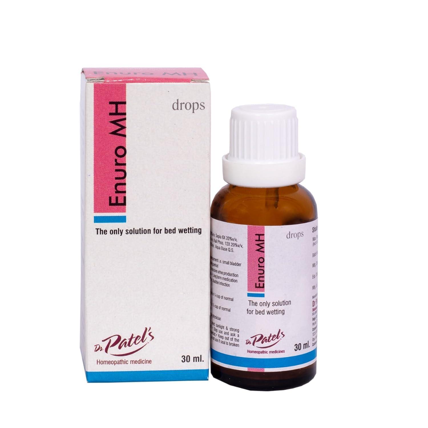 DR PATELS HOMEOPATHIC MEDICINES Dr Patel\'s Homeopathic Euro MH Drops - Natural Relief for Bed Wetting | Relief from Daily Medication, Night Terrors, Anxiety, and Urinary Tract Infection - 30ML (Pack of 1)