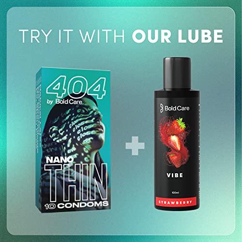 Bold Care Bold Care 404 Super Nano Thin Condoms For Men - 50 Microns - 10 Units - Intense Fit - Barely There Feel + Bold Care 404 Super Ultra Thin Chocolate Flavored Condoms For Men - 60 Microns - 10 Units