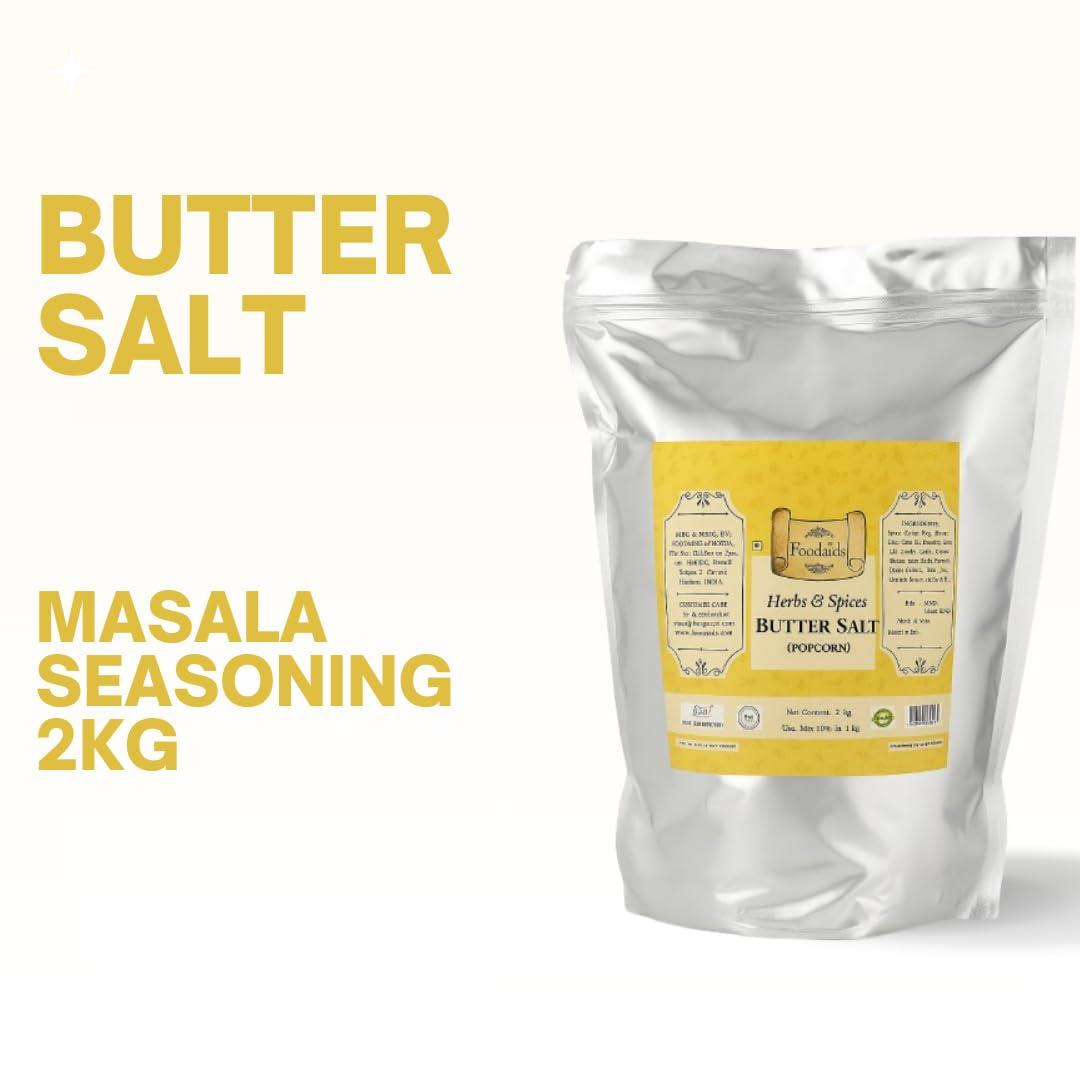 Foodaids POPCORN SEASONING 2 KG Pack - BUTTER SALT POWDER for Popcorn and Makhana/Aromatic flavour