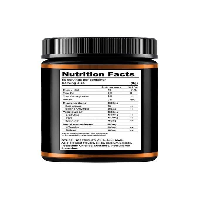 Muscle Asylum Muscle Asylum F9 Pre-Workout - 50 Servings, 400gm (Orange Flavor) | Boosts Energy & Endurance | Improves Focus