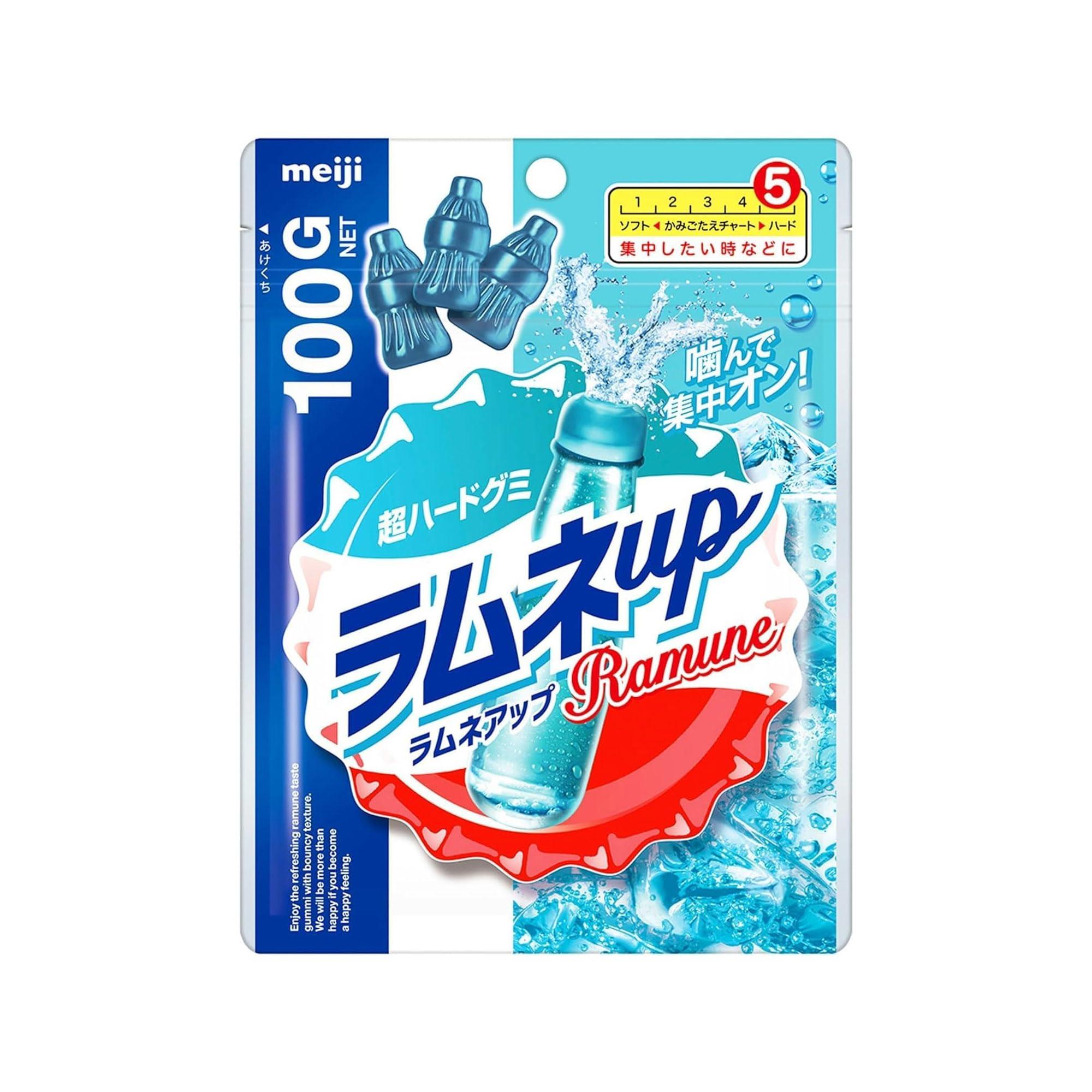 meiji Meiji Ramune Up Hard Gummy 3.5 oz (100 g) (Pack of 2) (Made in Japan)