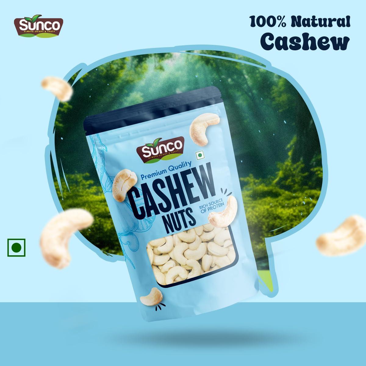 SUNCO Sunco Benin Premium Whole Cashewnuts(Kaju) Value Pack Pouch,1Kg(Pack of 4 X 250g each), Crunchy & Delicious Kaju,Rich in Protein, Calcium & Magnesium