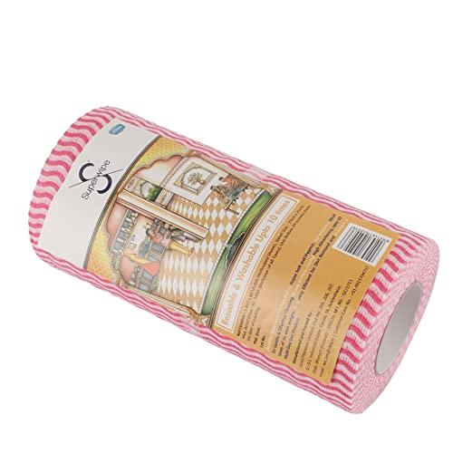 Superwipe Superwipe Non Woven Kitchen Tissue Reusable, Washable and Absorbent Kitchen Wipes, Multipurpose Kitchen Towel | Perfect for Cleaning and Wiping - 80 Pulls per Roll (Pack of 2)