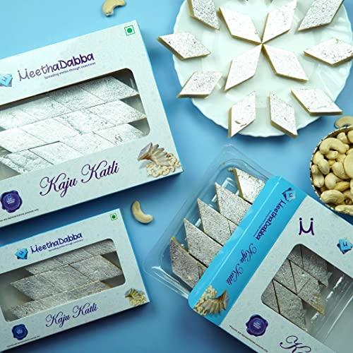 MEETHADABBA MeethaDabba Kaju Katli, Assorted Kaju Katri, Traditional Indian Sweets, Desi Mithai, 9 pcs, 100 grams