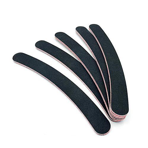 SYBL SYBL 12Pcs Black Curved Nail Files Emery Boards Eva Double-Sided Polished Buffering Files Professional Washable Cosmetic Manicure Pedicure Tools Trimming Polished Buffering Files
