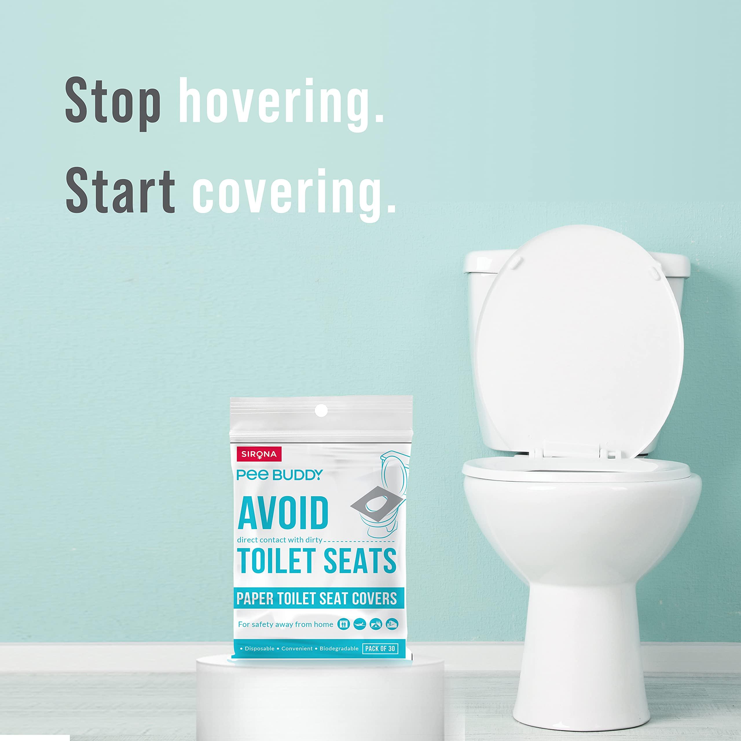 PEE BUDDY PEE BUDDY Disposable Toilet Seat Covers - 30 Sheets | No Direct Contact with Unhygienic Seats| Easy To Dispose| Nature Friendly| Must Have For Women and Men