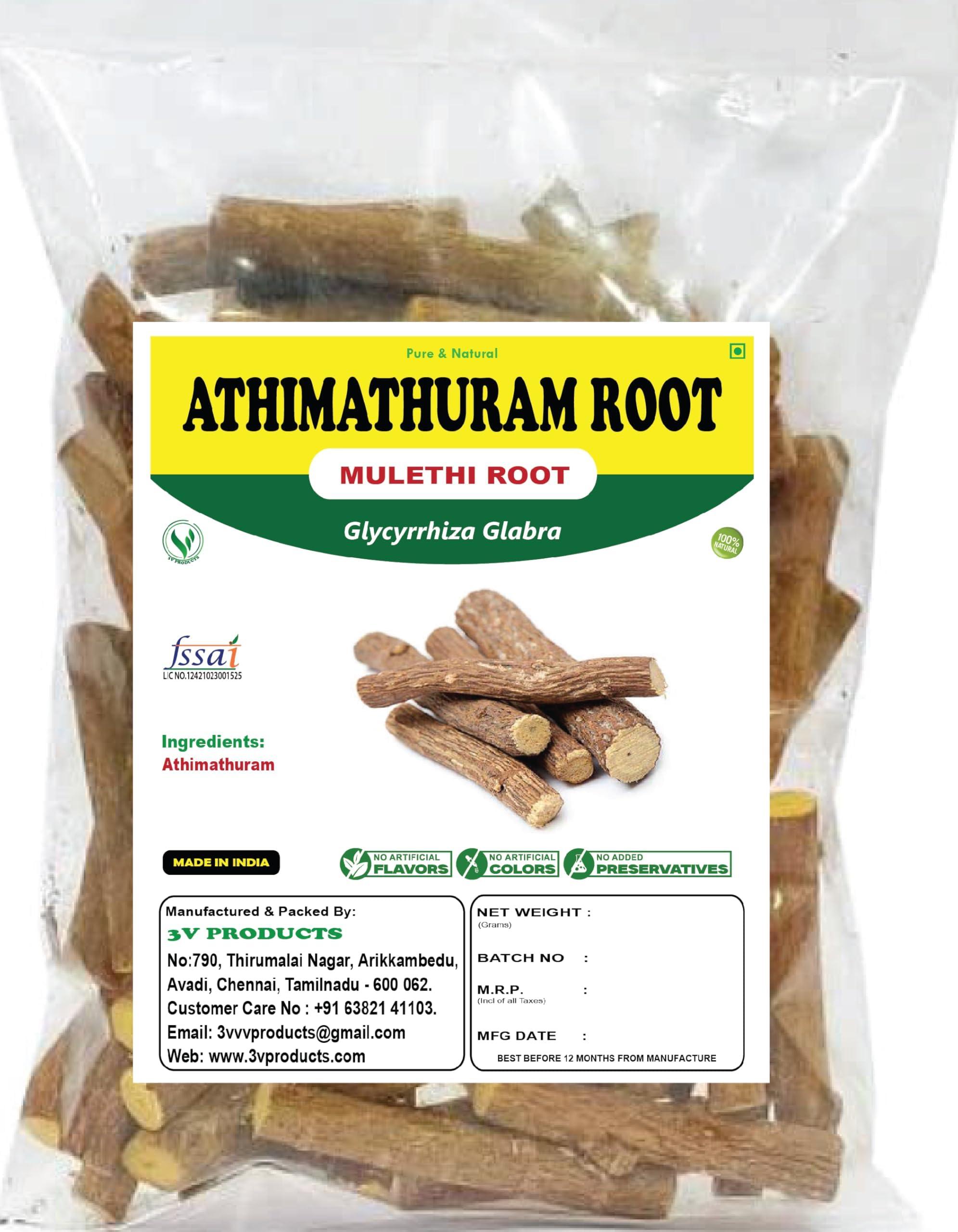 3V PRODUCTS 3V PRODUCTS Athimathuram | Mulethi | Licorice Root | Glycyrrhiza Glabra - Pack of 2x50g