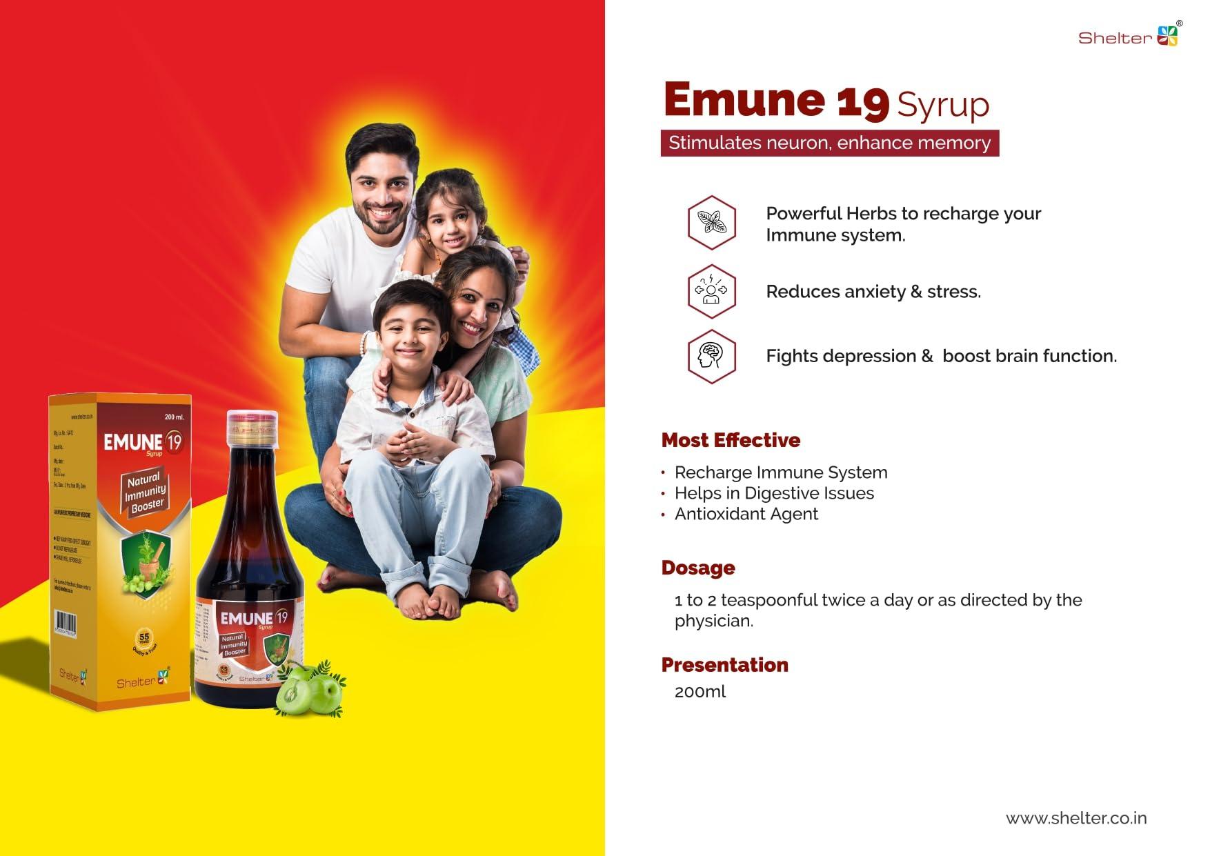 SHELTER EMUNE 19 SYRUP Herbal immunity booster syrup | boosts immunity power naturally