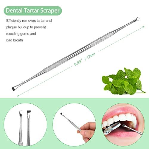 KuanStore Dental Tools, Professional Dental Pick Tools Kit, Teeth Cleaning Calculus Tool for Dentist, Personal Using, Pets Oral Care with Dental Mirror Dental Tooth Tartar Plaque Scraper Remover Dental Probe