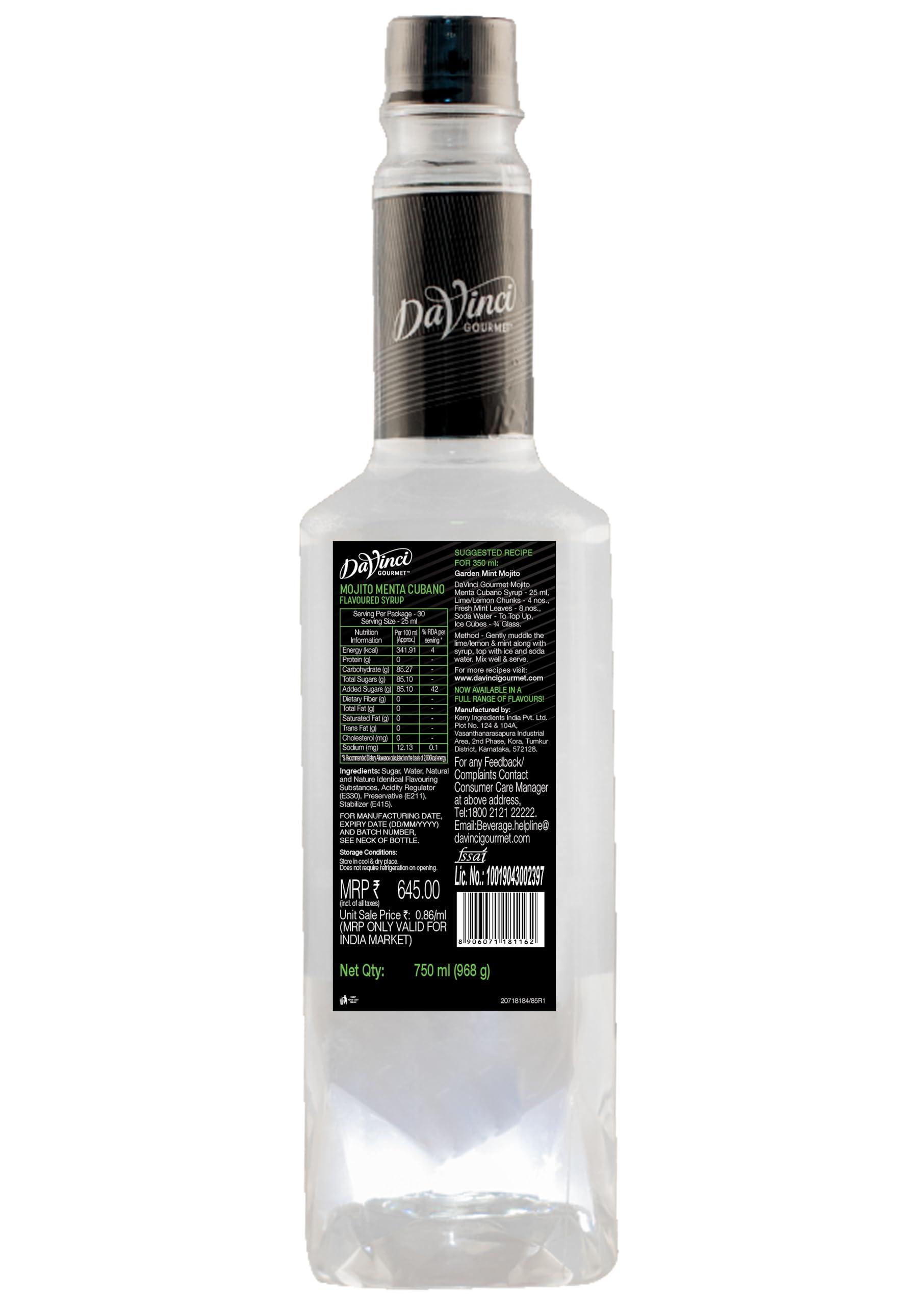DaVinci Gourmet DaVinci Gourmet Mojito Menta Cubano Syrup 750 ML
