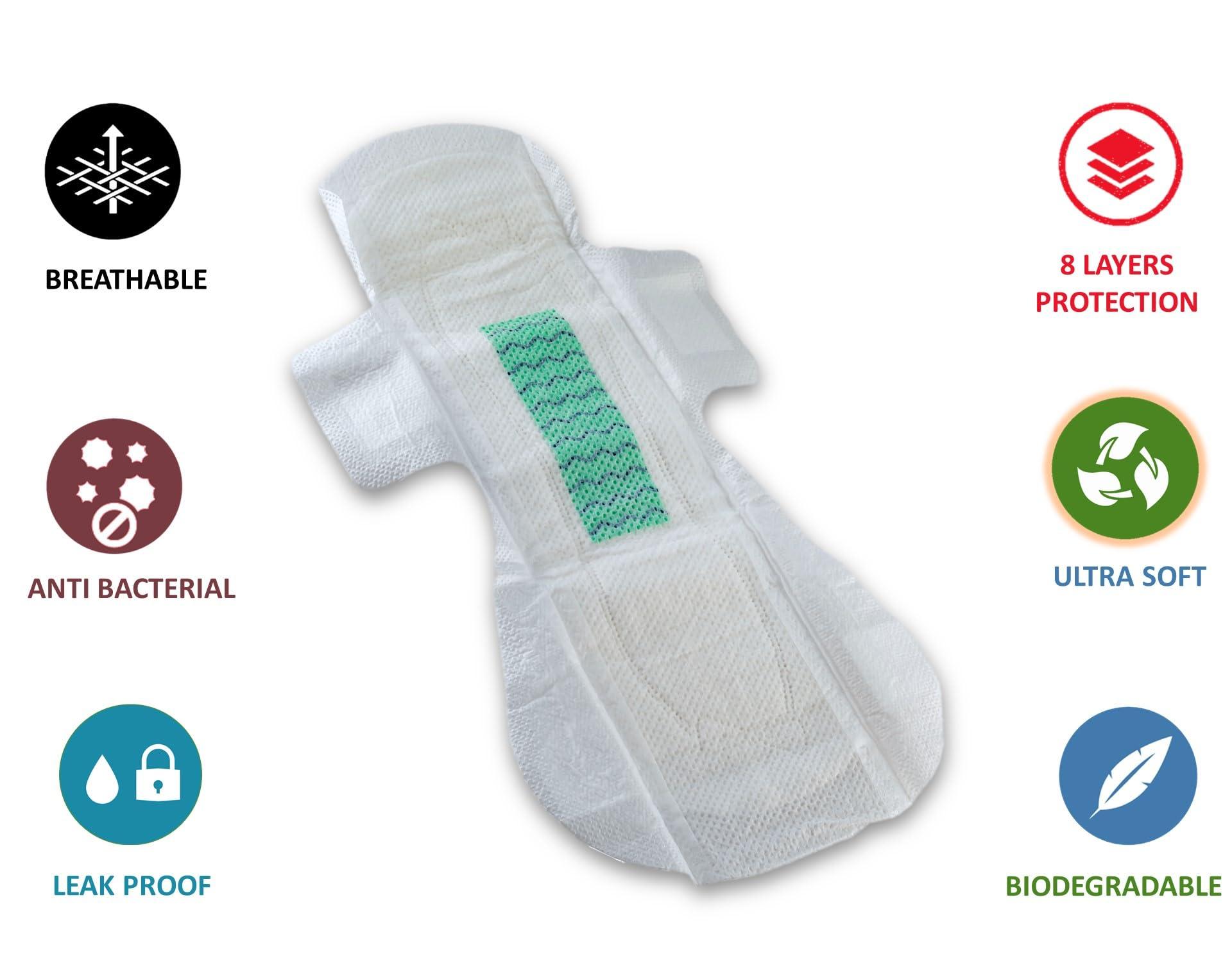 gypsy inc Gypsy Anion Ultra-Thin Sanitary Pads for Women | 40 Cotton Sanitary Napkins  Large (5 x 8) | Toxic Free & Rash Free Periods | Leakproof | Quick Absorption | Unscented | Extra Long | Skin Friendly.