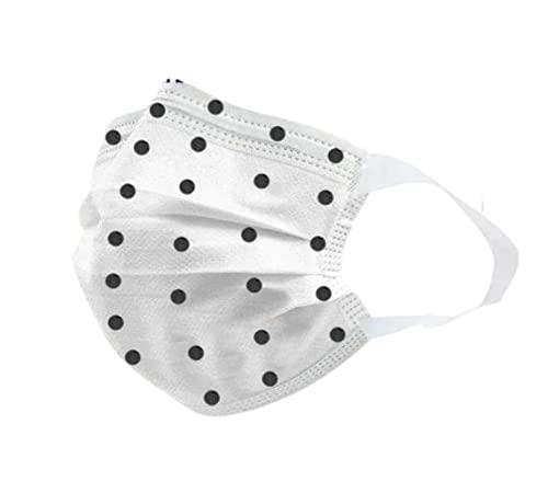 7Shield 7Shield Kids Size Black dot printed Mask with Nose clip and soft fabric ear loop Mask 3 ply disposable filter protection breathable dust proof Water Resistant Surgical Mask(400)