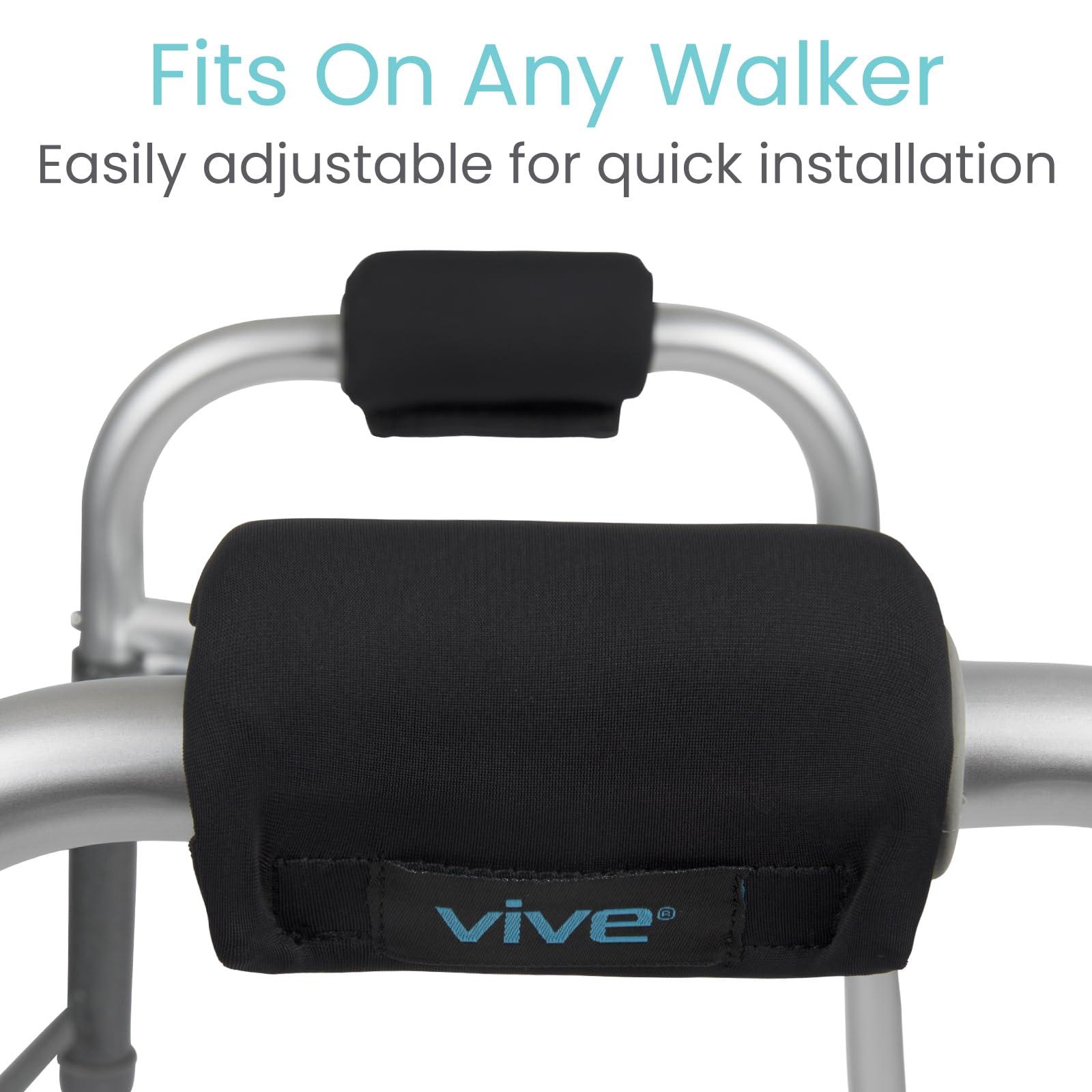 VIVE Walker Padded Hand Grip Covers by Vive - Soft Cushion Padding Medical Accessories for Folding Rolling Walker, Rollator Handle, Senior, Elderly Grippers - Crutch Handle Pads - Mobility.