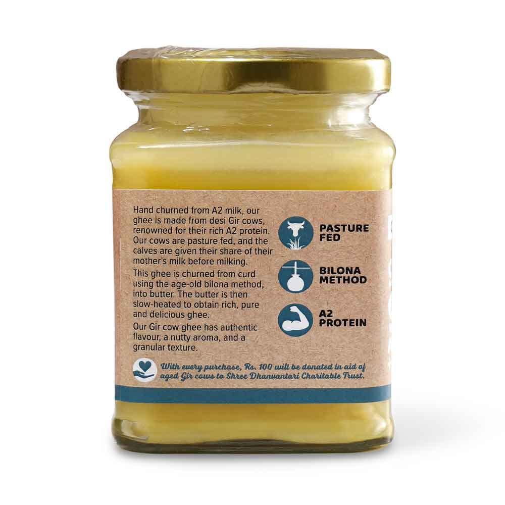 Conscious Food Conscious Food A2 Gir Cow Ghee | 200g | with Pure A2 Milk | Grass-fed, Cultured, Premium & Traditional Bilona Ghee | Immunity Booster