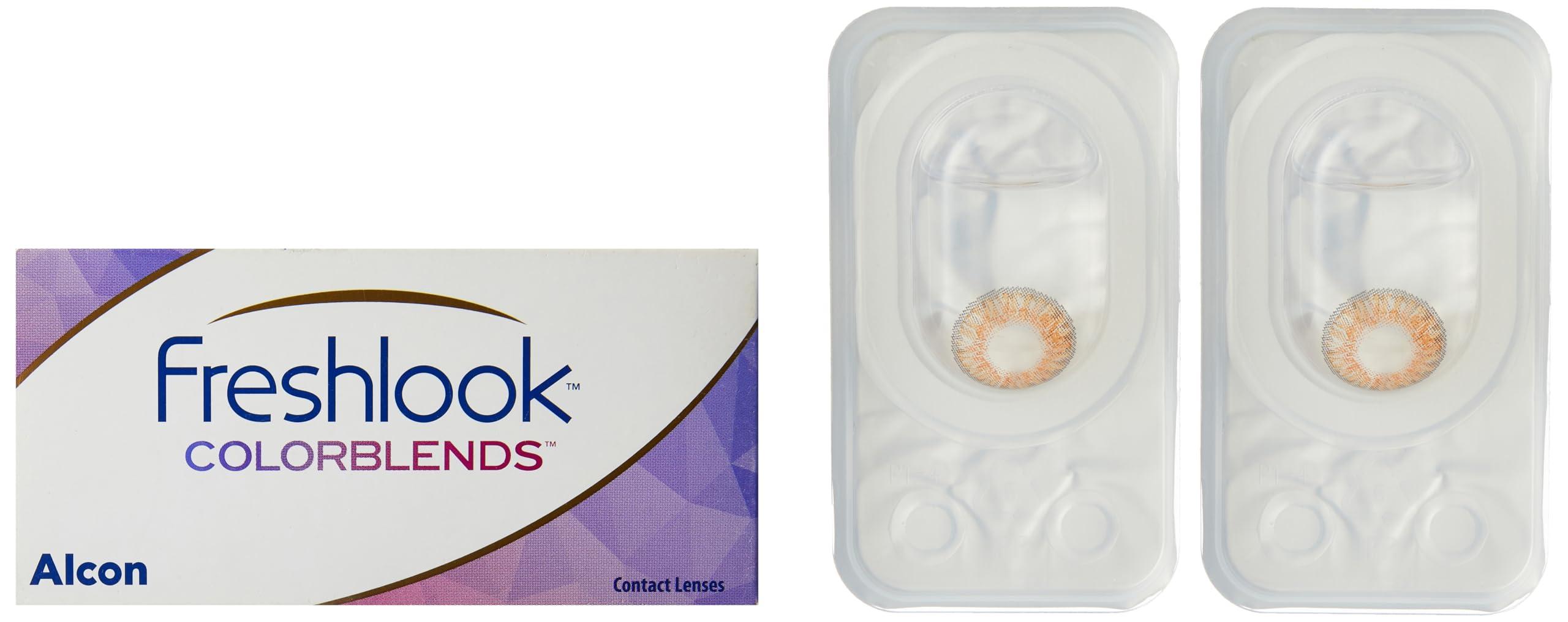 ALCON Freshlook Colorblends Contact Lens with Lens Case & Solution - 2 Pieces (-7,Honey)