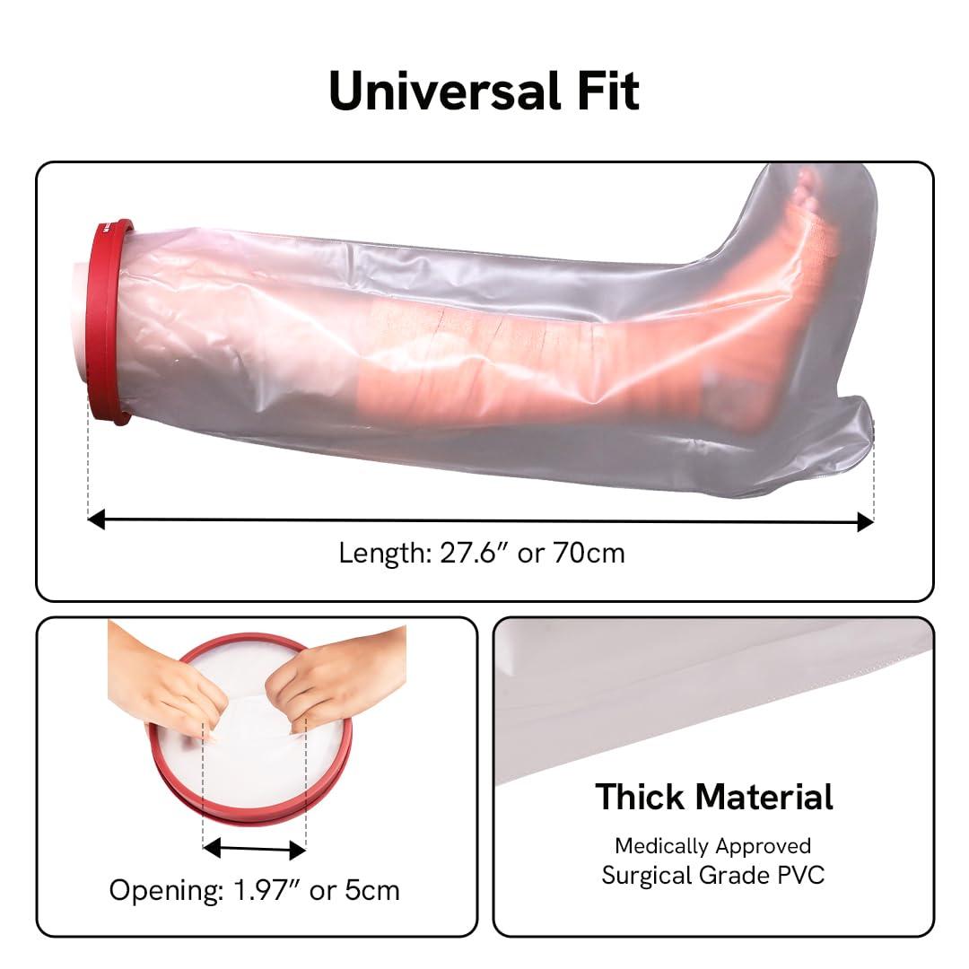 MALU HEALTHCARE MALU Waterproof Leg Cast Cover for Kids - Durable & Reusable Cast Protector for Shower & Bath - Full Coverage Cast Shield for Swim, Shower, and Bathing - Safe, Comfortable Fit for Child Use