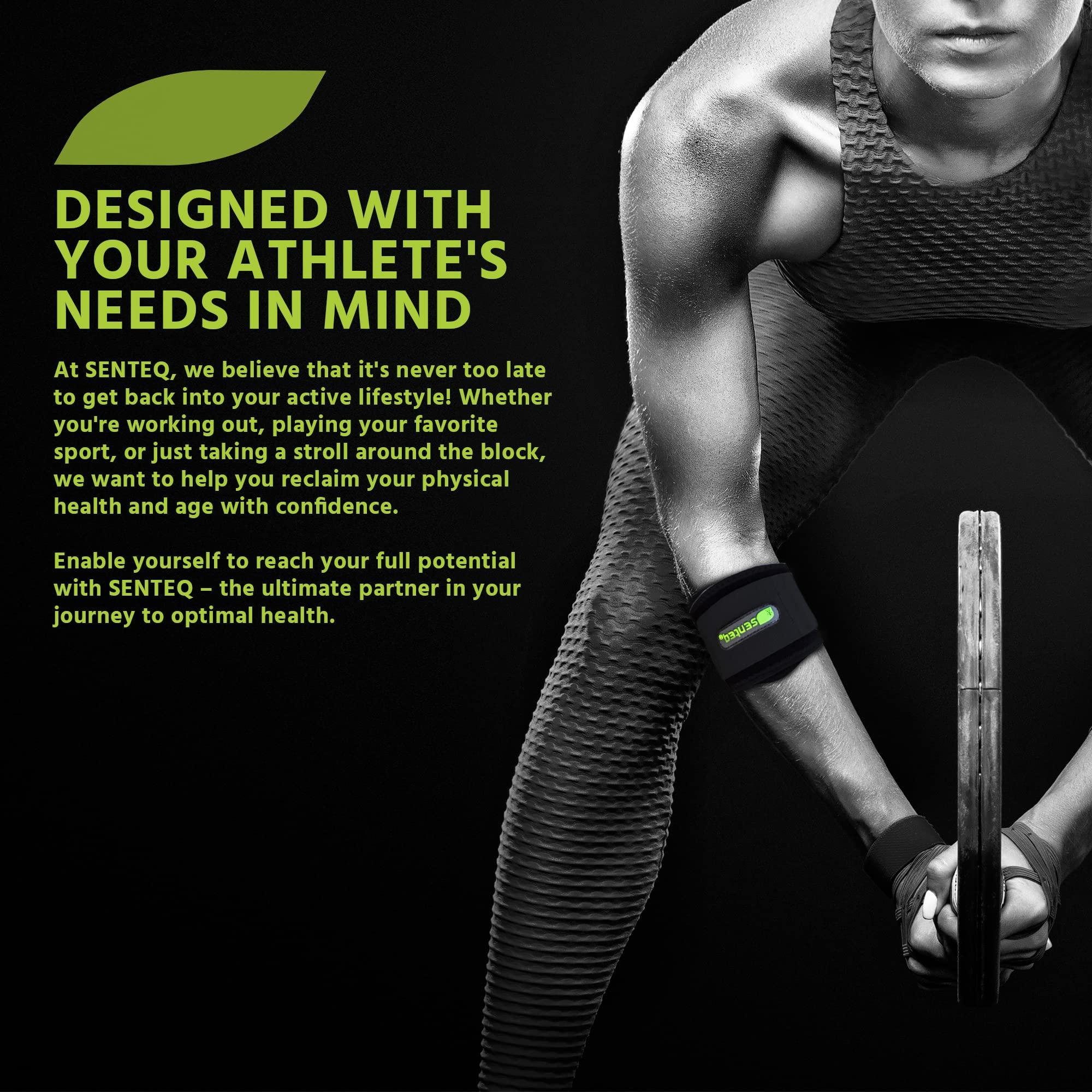 SENTEQ SENTEQ Tennis Elbow Brace Tendonitis for Men Women - Golfers Ulnar Nerve Entrapment - Golf Fitness Support Arm Compression Sleeve for Cubital Tunnel Syndrome - Bursitis Hinged Tennis Elbow (Black)
