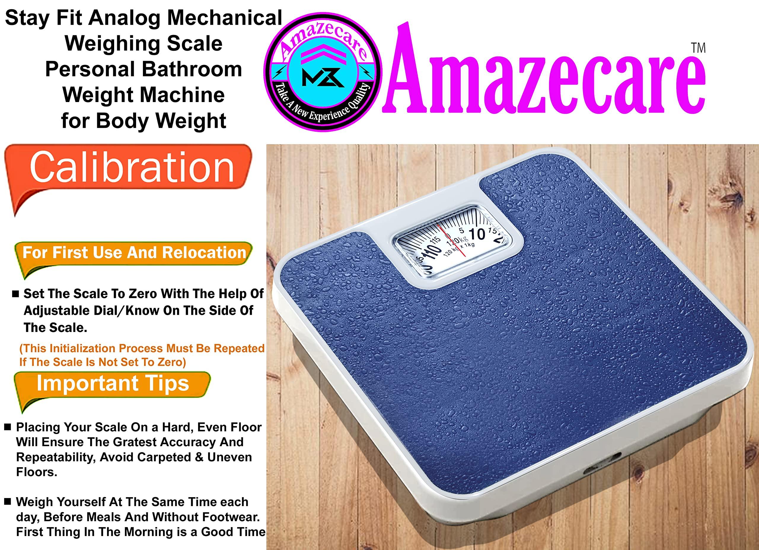 Amazecare Amazecare Personal Bathroom Manual Weight Machine Human Body Analog Mechanical Weighing Scale Weighting Capacity upto 130kg with Zero Adjustable Tare