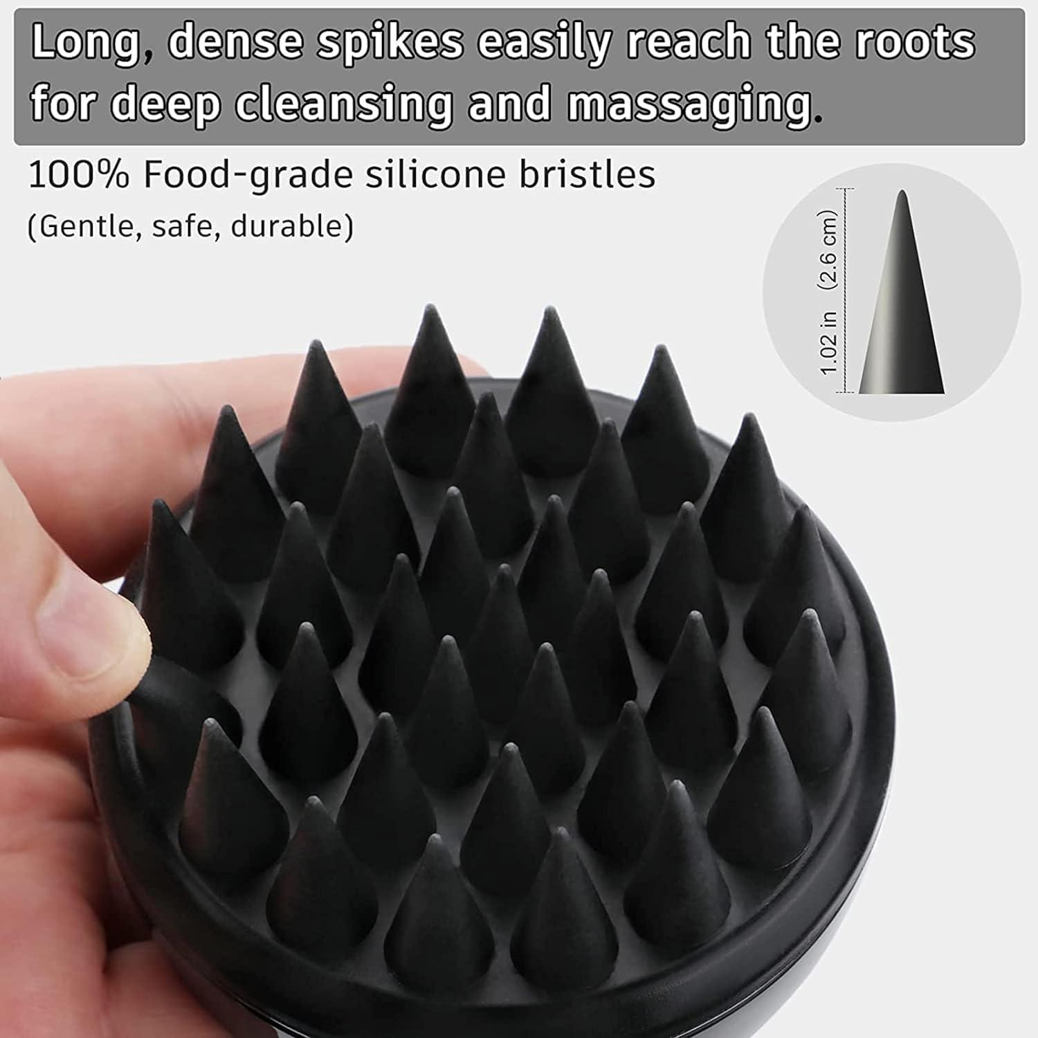 LAYZOO LAYZOO Hair Scalp Manual Massager Shampoo Brush with Soft Silicone Bristles for Anti Dandruff, Exfoliaxting, Scalp Care,Multicolour