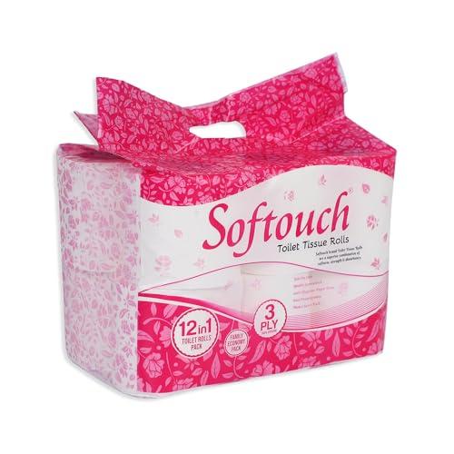 Softouch Softouch 3 Ply Premium Toilet Tissue Paper Roll 12 Rolls