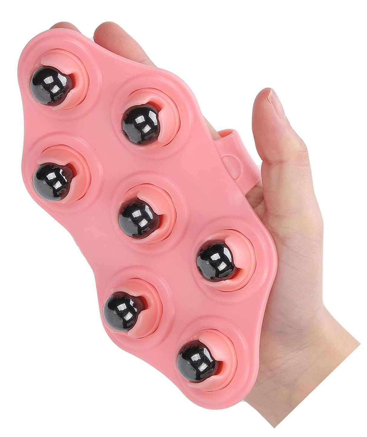 Y MOX Y MOX Palm Shaped Massage Glove, a portable manual massager with 7x 360-Degree magnetic roller balls for a deep tissue massage, for relieving muscle pain of the entire body (Multicolor-1 pcs)
