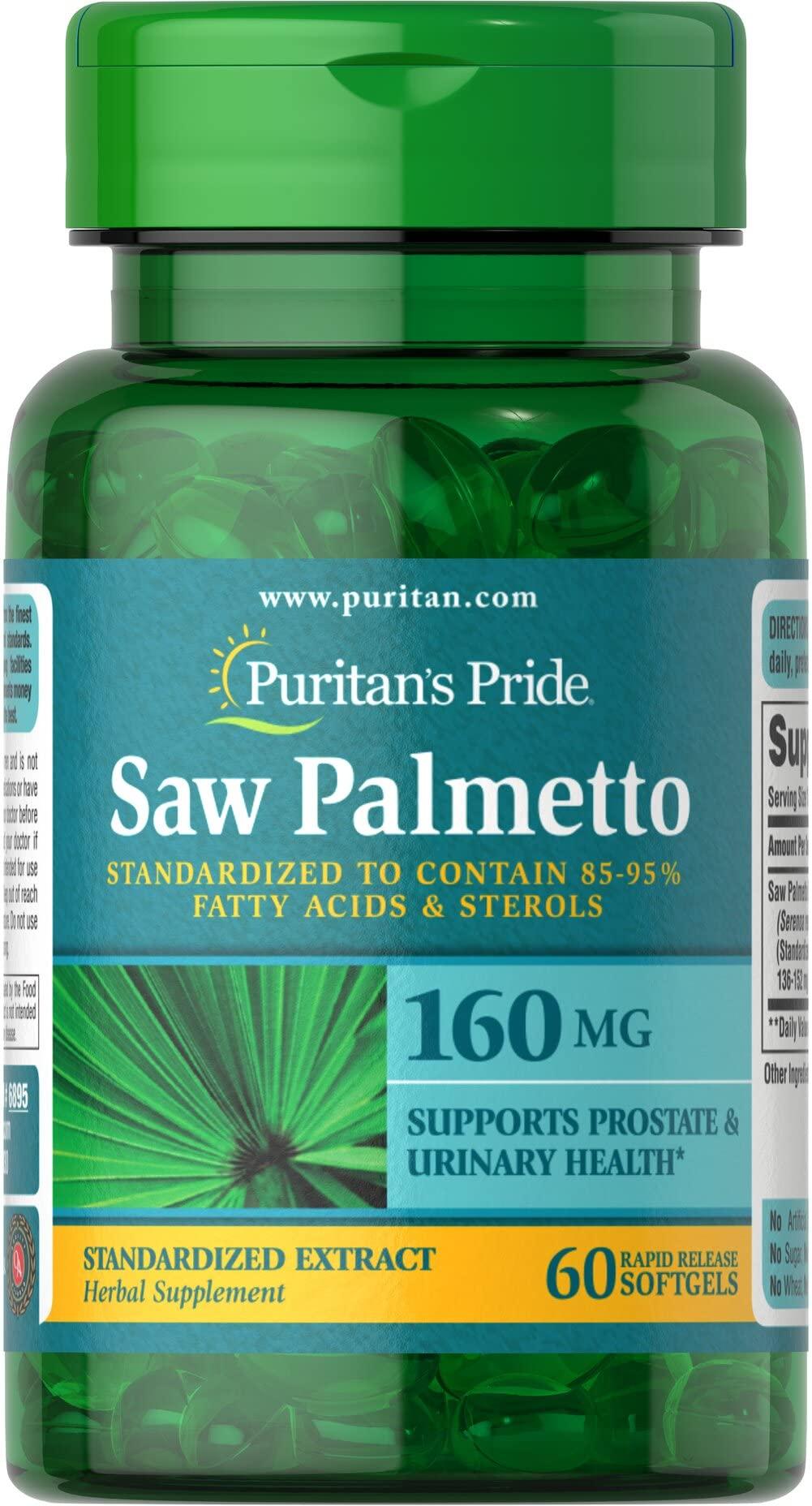 Puritan\'s Pride Puritans Pride Saw Palmetto Standardized Extract 160 mg Softgels, 60 Count