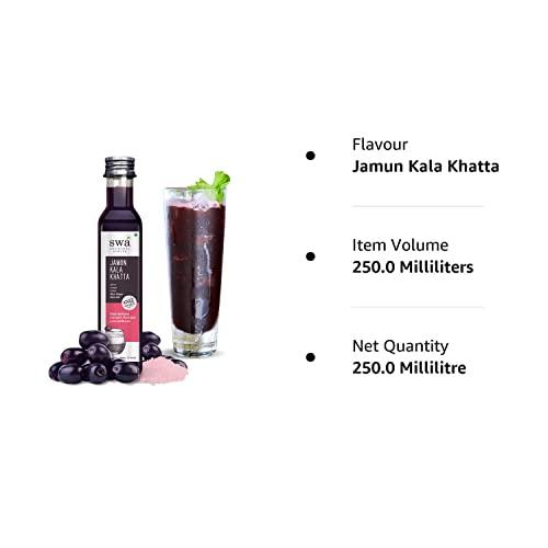 Swa Artisanal Syrups Swa Artisanal Syrups - Jamun Kala Khatta, 100% Natural, Liquid, 250Ml Makes 10-15 Drinks, Syrup For Cocktails/Mocktails/Lemonades/Ice Gola/Craft Coffee