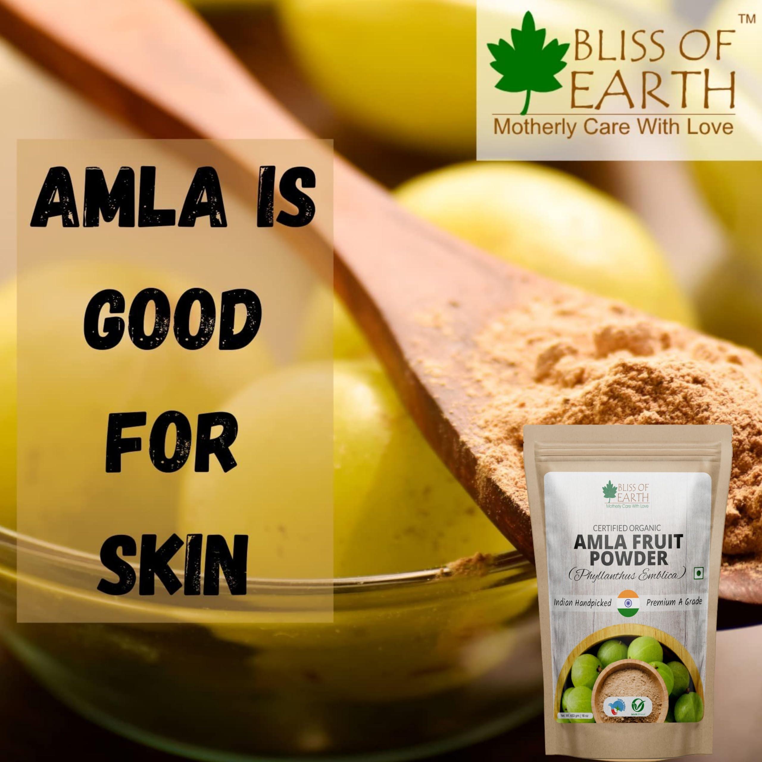 BLISS OF EARTH Bliss of Earth Amla Powder 453gm For Eating Drinking & Hair Growth, Immunity Booster Pack Of 5