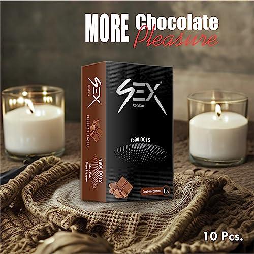 MEDIBAR MEDIBAR More Dots Condoms for Men | Vibe Chocolate ~ First time with (1600 DOTS) For more Last-Long pleasure | 10 Count (Pack of 2)
