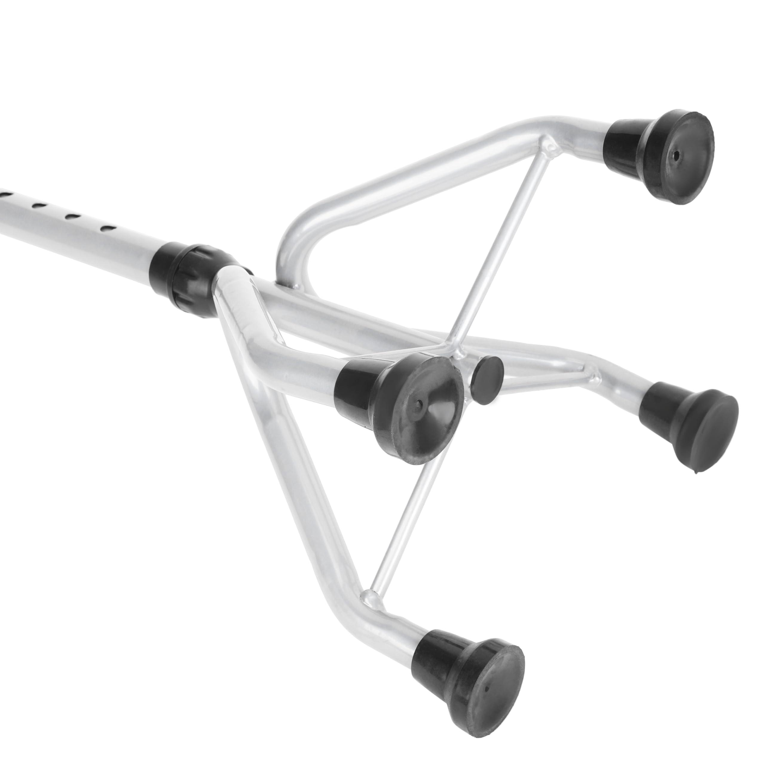 Dr. TORSO Dr. TORSO Premium Four-Leg Walking Stick with Self-Standing Base | Mild-Steel Body | Adjustible Height | Anti Slip | for Men/Women | Patients | Old People (Grey)