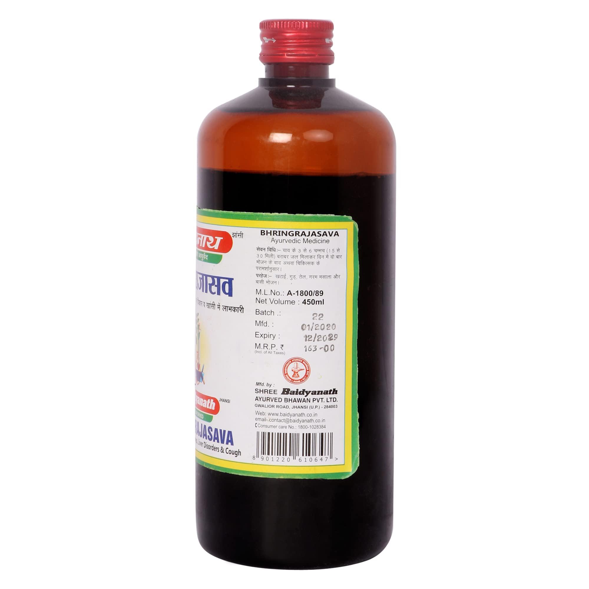 Baidyanath Baidyanath Bhringrajasava 450 Ml Syrup & Mahabhringraj Tel 100 Ml