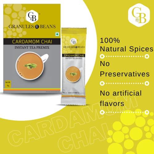 GranulesnBeans Granules n Beans Cardamom Chai Instant Tea Premix (Elaichi) - (10 Sachet x 14g =140g)