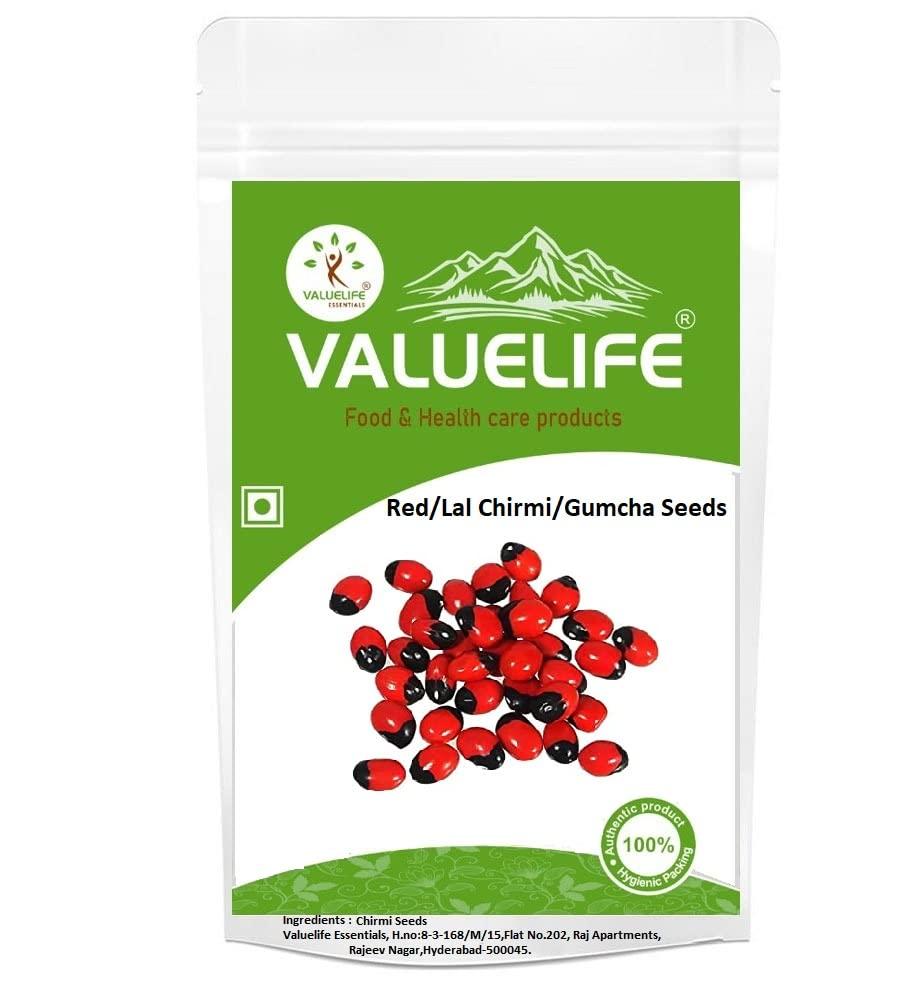 VALUE LIFE Red-lal chirmi seeds-Gunja Lal Seeds - Chirmati Red Beej - Lal Ratti - Abrus Precatorius (50g)
