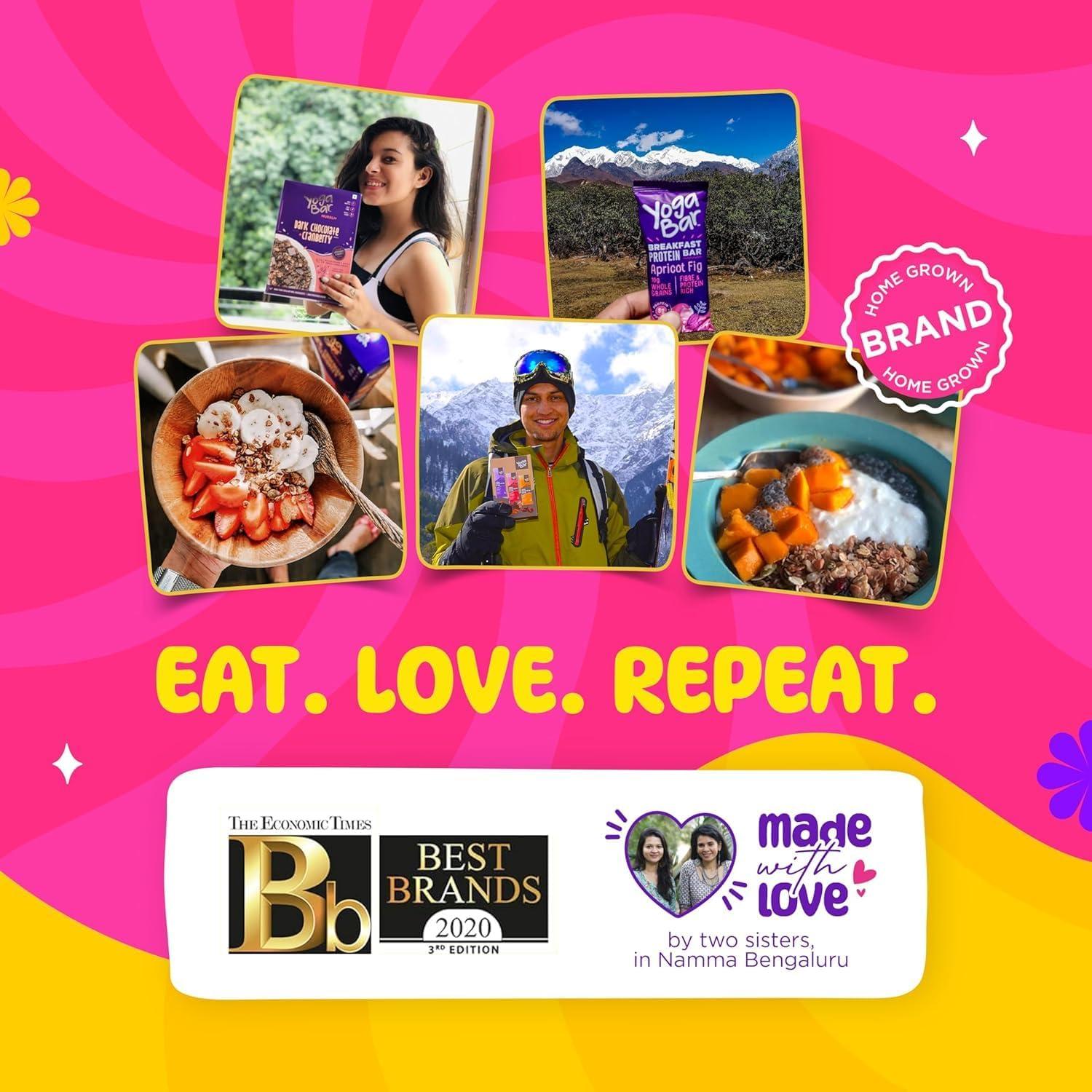 Yogabar Yogabar Wholegrain Breakfast Muesli - Dark Chocolate + Cranberry, 700g (Pack of 3) (Super Saver Pack) | Healthy Breakfast Cereals | Granola| Antioxidant Rich | Healthy Food for Breakfast |Protein Rich