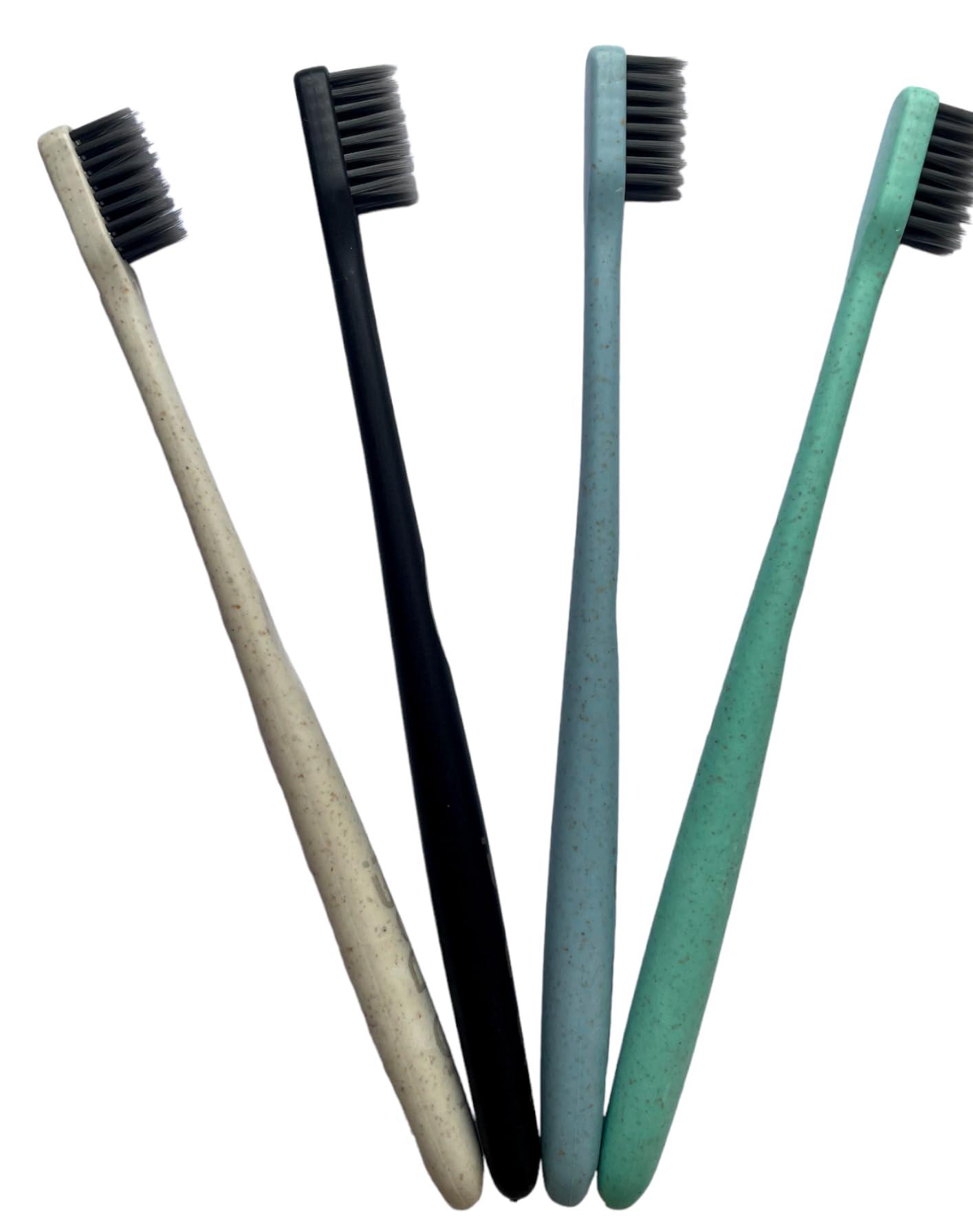 YO DeSi - your own desi YO Desi- Eco-Friendly Biodegradable Toothbrush, Charcoal activated Bamboo Bristles (4pcs, BWBG)