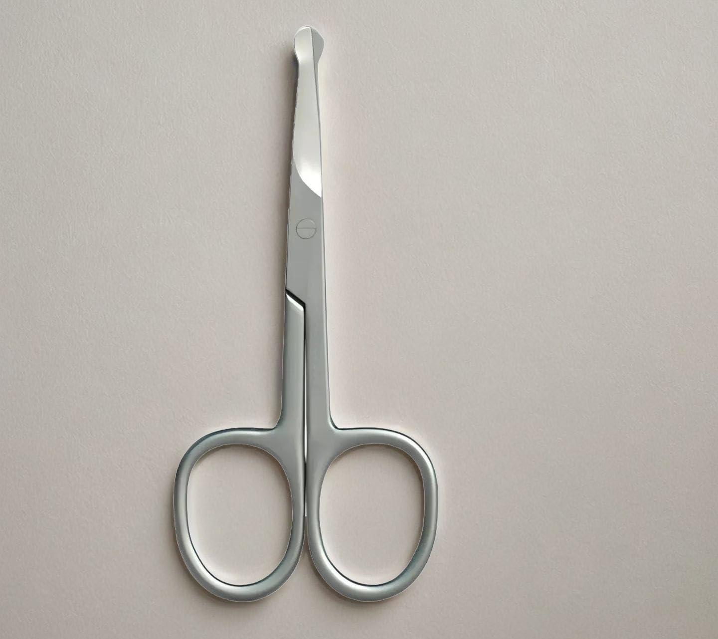 Generic Precision Nasal and Ear Scissor for Grooming - Stainless Steel Nose Hair Trimmer and Ear Hair Removal Tool - Professional Facial Hair Trimming Scissor