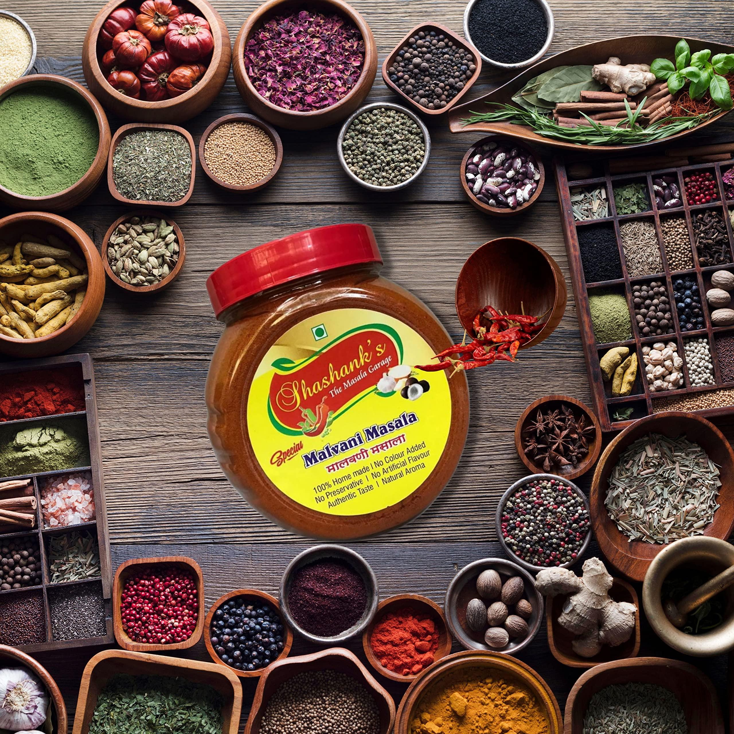Shashank's Masala Garage Shashank Masala Garage, Special Malvani Masala, Spices, Konkani Coastal Recipe, Tasty Premium Blend of 30 spices from Konkan, 500g, Pack of 1
