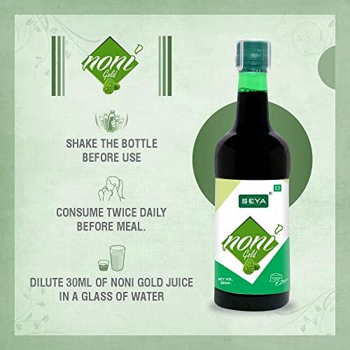 SEYA SEYA Noni Gold Juice, 800ml (Pack of 1) / No Added Sugar/Immunity Booster/Improve Digestion/With Antioxidants for Detox Support/Natural and Herbal Juice
