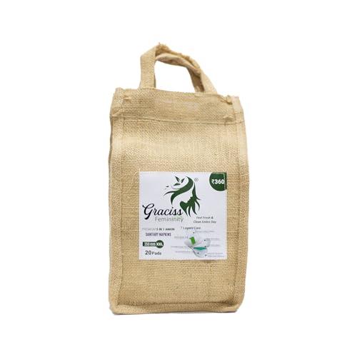 Graciss ; Femininity Graciss 20 Pcs Anion 3XL(350MM) size Ultra-thin Sanitary Pads for Women | sanitary napkins| Rash & Odour free| With premium cotton top and Anion chip With disposable wrap