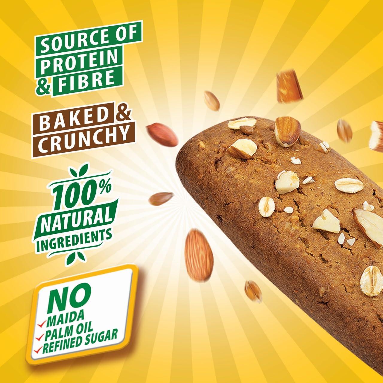 Taakat Hunger Bar Taakat Hunger Bar - Assorted Box of 20 bars (10 bars of Almond Delight, 5 bars of Namkeen Masti and 5 bars of Crunchy Coconut) | Multigrain | Nuts & Seeds | Pure Jaggery | Source of Protein & Fiber | No Maida | No Palm Oil | No Refined Sugar | Baked