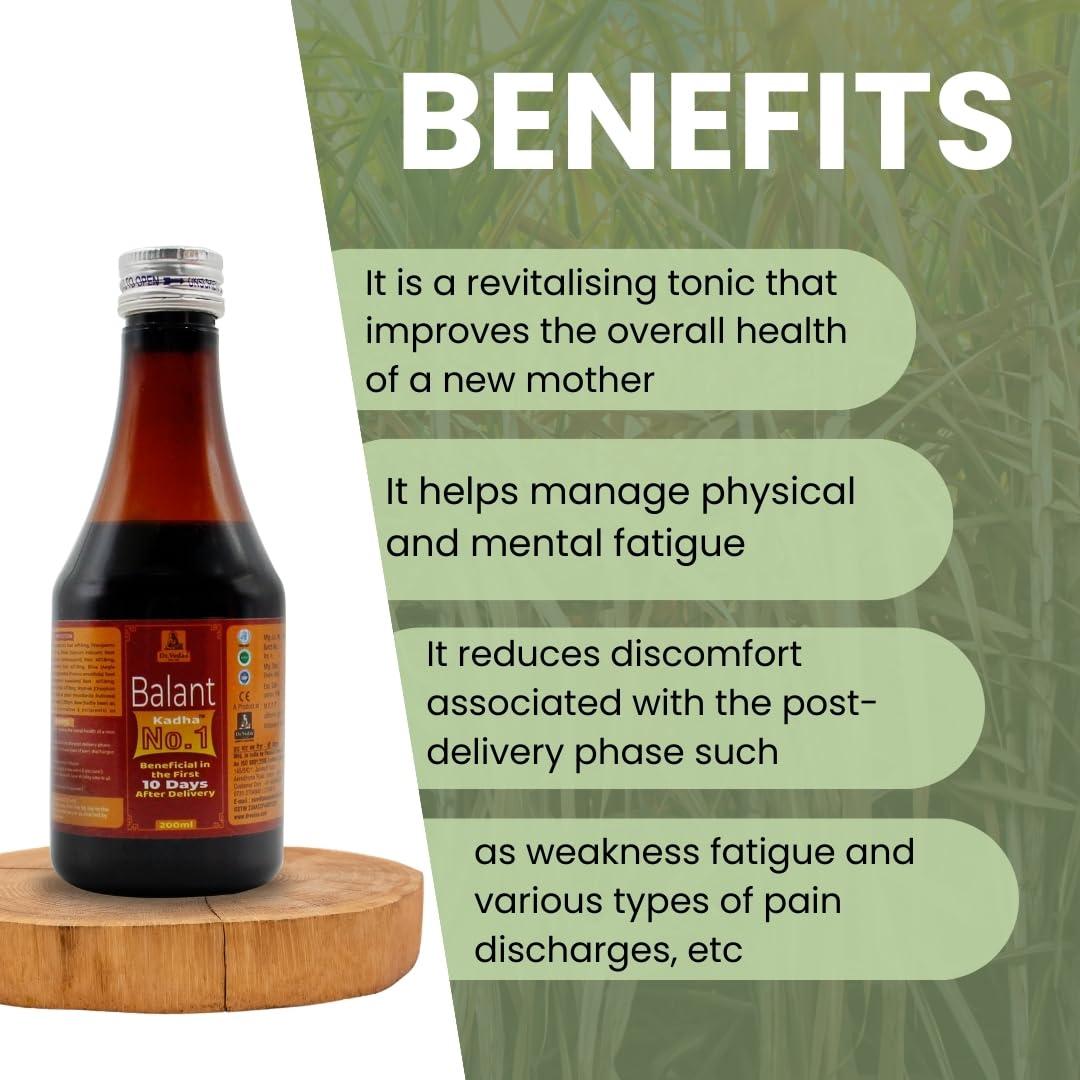 Dr. Veda\'s Dr. Veda\'s Ayurvedic Herbal Balant Kadha | Beneficial In First 10 Days After Delivery - 200ml, Pack of 4