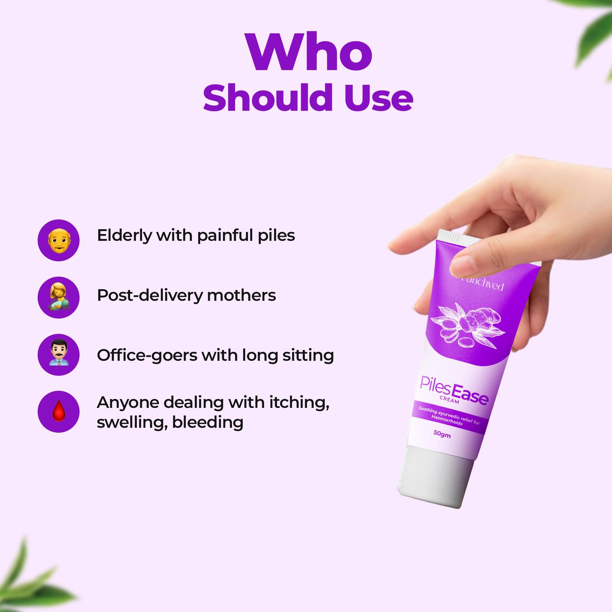 Panchved Panchved PilesEase Cream, Piles Treatment, Ayurvedic Cream For Piles Pain Relief Healing and Many More, Paraben And Cruelty Free 30g