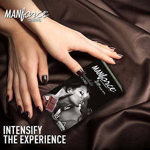 Manforce Manforce 3 in 1 Wild Condoms (Ribbed, Contour, Dotted), Chocolate Flavoured- 10 Pieces (Pack of 4)