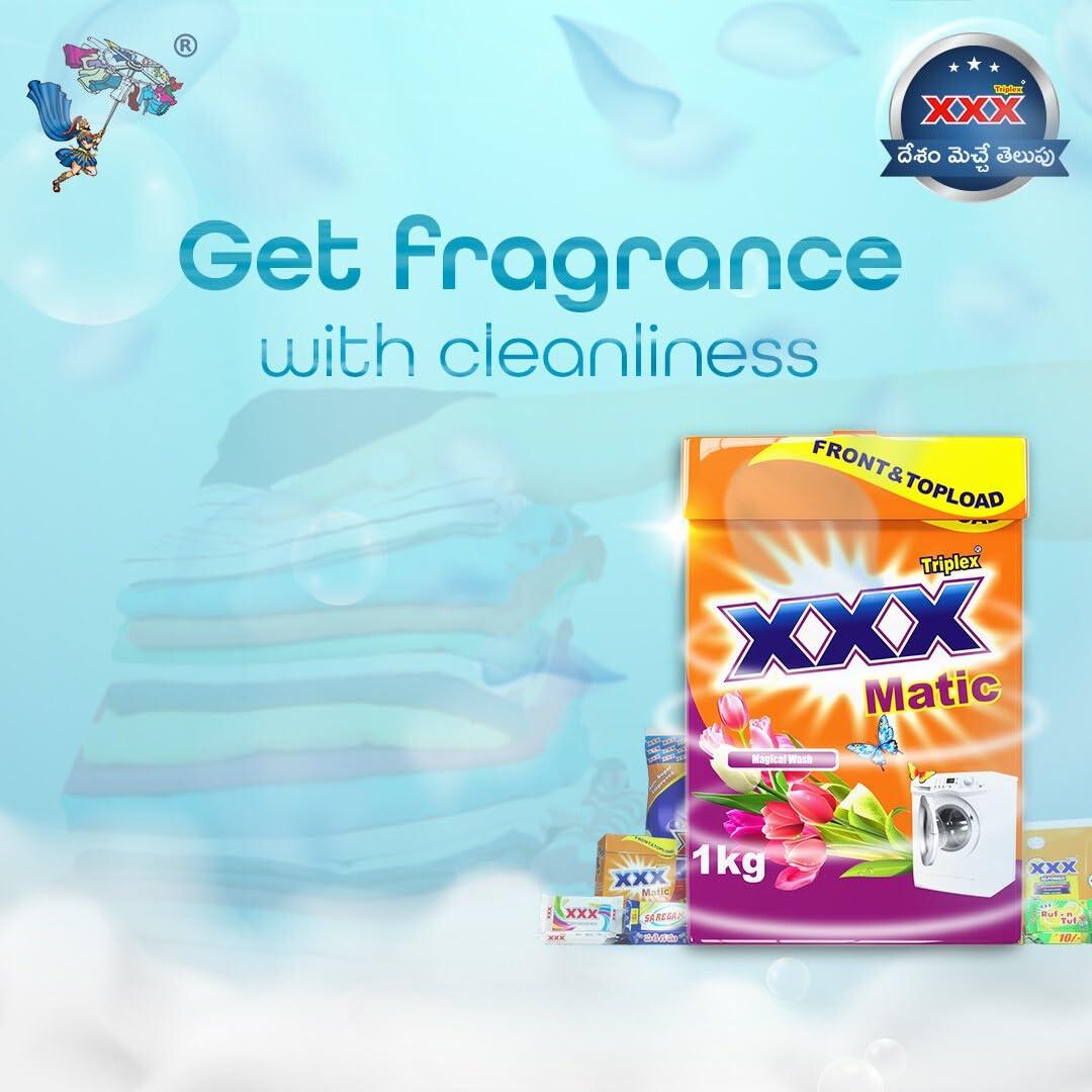 XXX XXX Matic Magical Wash Detergent Powder Front & Top Load Washing Powder 1 Kg Pack