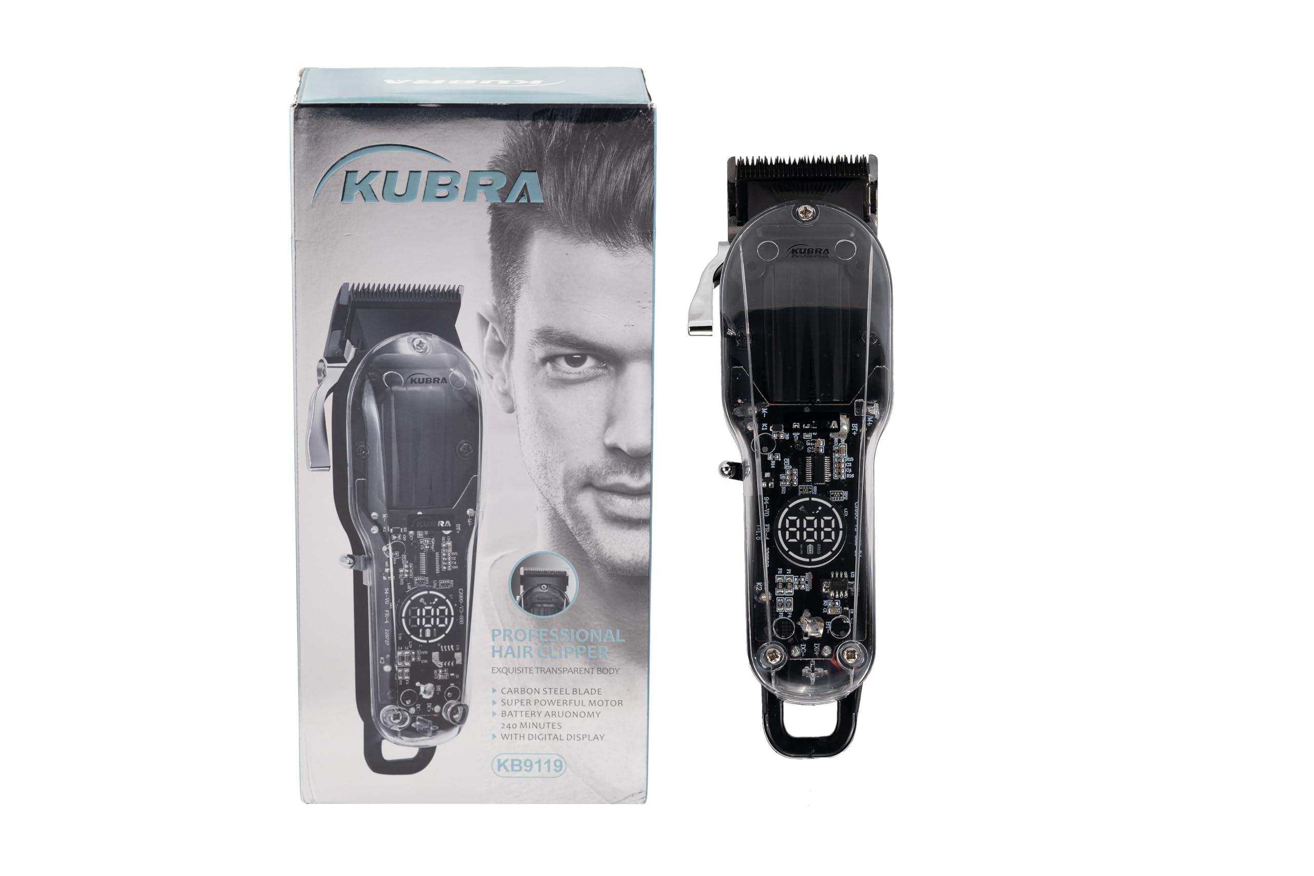 Kubra Kubra KB - 9119 Professional Hair Clipper For Men - Black | Beard & Body Trimmer | Usb Fast Charging | Stainless Steel self-sharpening blades