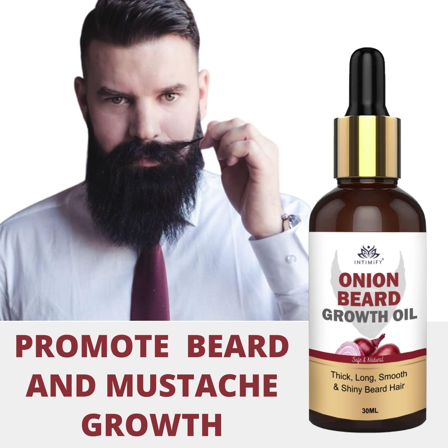 INTIMIFY INTIMIFY Onion Beard Growth Oil | Dadhi Badhane Wala Oil | Beard Oil for Patchy And Uneven Beard | Mustache Growth Oil For Men With Jajoba Oil (30 ml - Pack of 1)