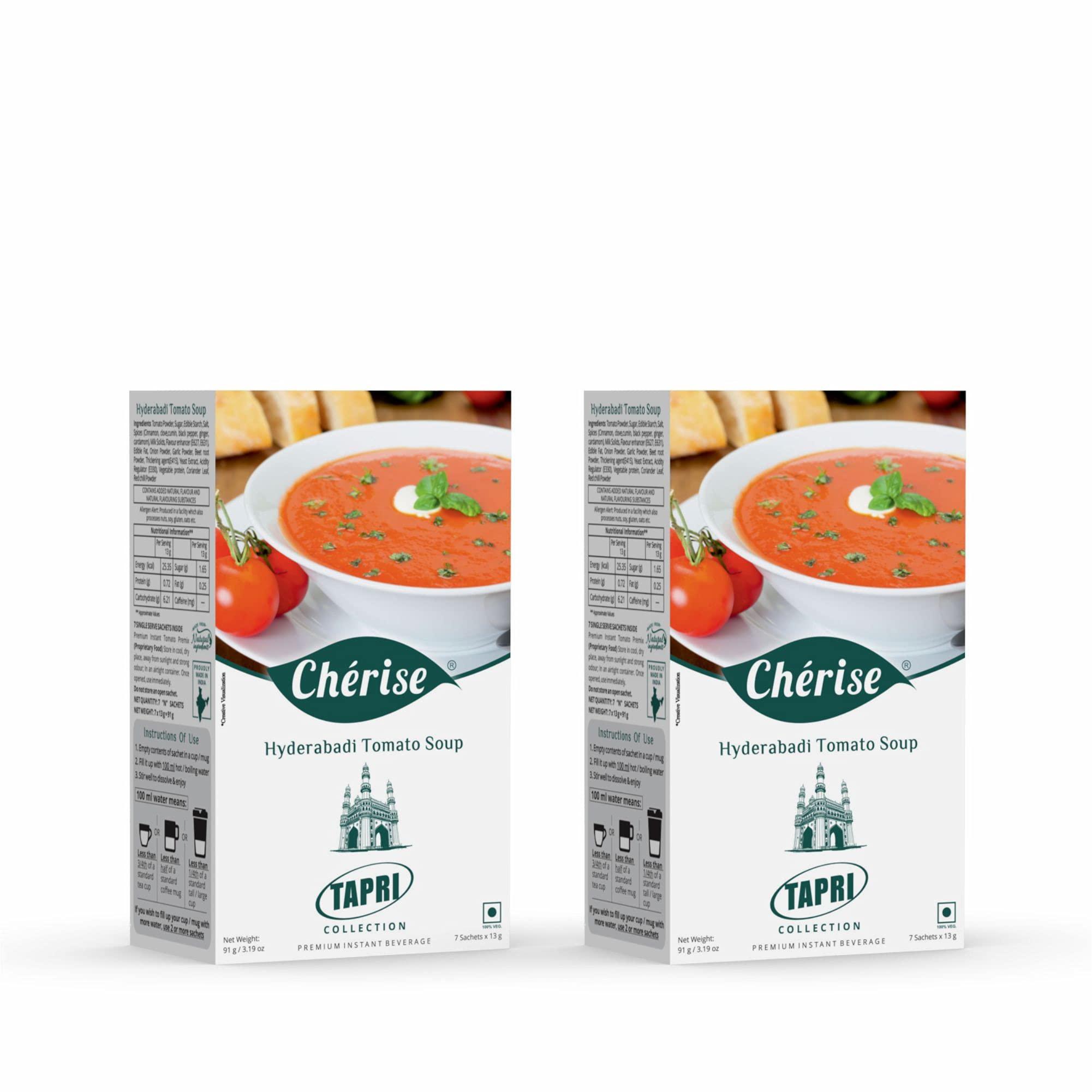 Cherise Cherise Tapri Premium Hyderabadi Tomato Soup Premix, 13 g x 7 Sachets (Pack of 2)